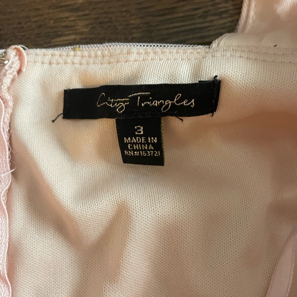 BNWT Mesh pink ruffle with dot of golden drss - Picture 5 of 10